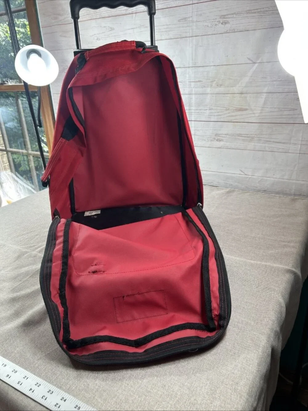Sports Plus Olympia Red Rolling Backpack Wheeled Travel Carry-on Bag luggage